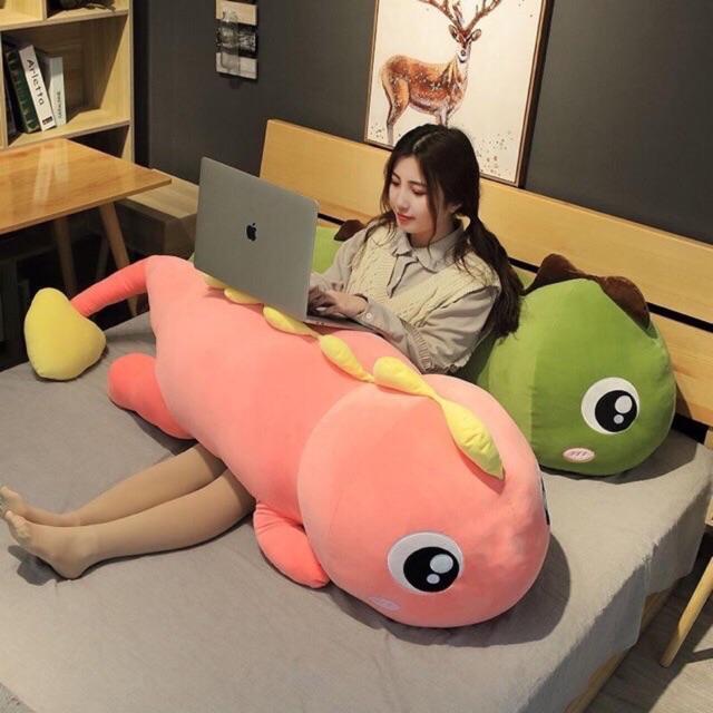 Gấu Ôm Gấu Bông Khủng Long HỒNG Nhung Mịn C.a.o C.ấ.p - size 1m3 Toy Thú Nhồi Bông Thú Bông Đồ Chơi Phát Nhạc