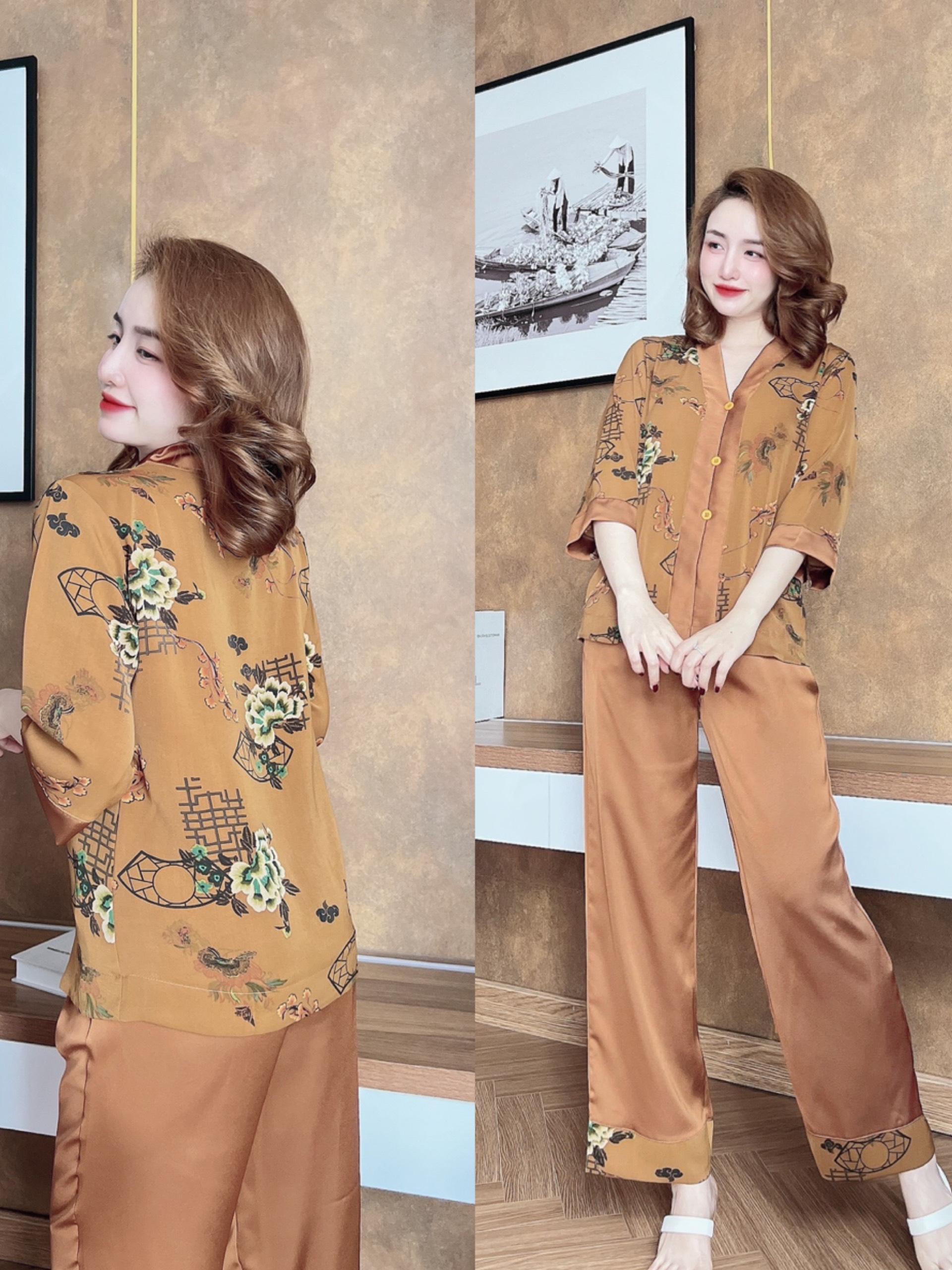 Set Đồ Lam Bigsize Đi Chùa 50-90kg Nữ Top Áo Women