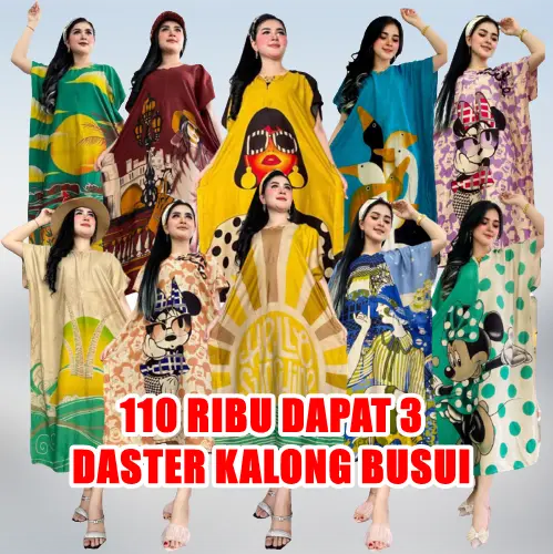 110 RIBU DAPAT 3 DASTER LOWO KALONG BUSUI DASTER KALONG KARAKTER BAJU TIDUR MURAH DASTER SULTAN