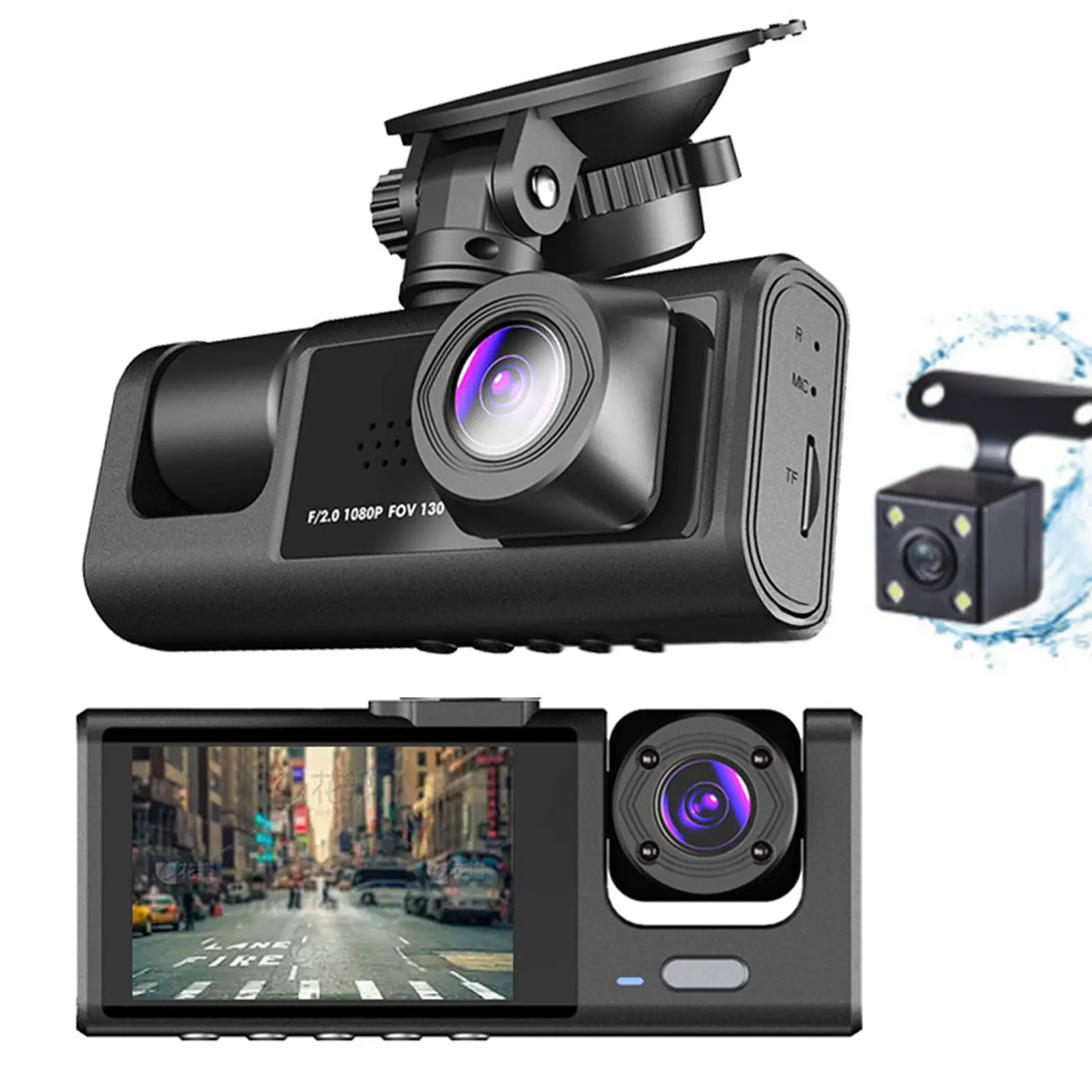 Camera hành trình tầm nhìn ban đêm, Máy ghi lái xe ô tô, Góc rộng 170 độ, Ghi vòng lặp, Cảm biến G, Dễ dàng cài đặt, Camera hành trình thông minh