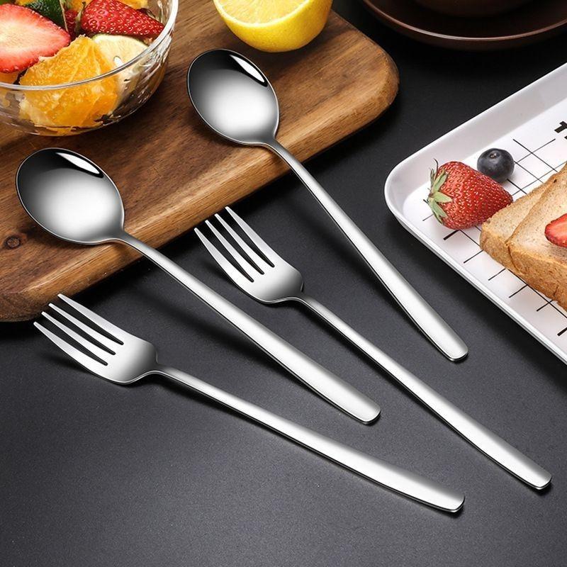 Product Introduction of 3/1Pcs Stainless Steel Cutlery Long Handle Spoon Fork Tea Coffee Rice Scoops Dumpling Porridge Soup Spoon Restaurant Kitchen Tableware 18