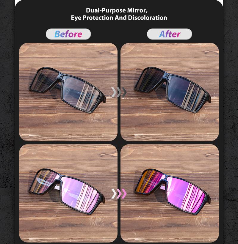 Product Introduction of KAPVOE New Red Photochromic Cycling Sunglasses Foldable Men Sunglasses Anti-fog UV400 Light Weight Women Casual Glasses Driving 4