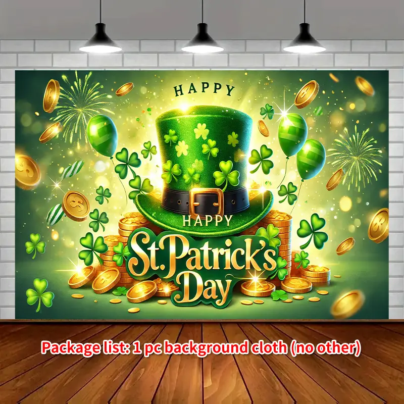 [St. Biểu ngữ Polyester ngày Patrick] 1pc Polyester đa chức năng St. Biểu ngữ ngày Patrick - 8x6 feet, không cần điện - cho lễ kỷ niệm lễ hội, nhà, vườn, studio và trang trí nhà để xe