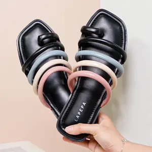 LAPEPA YUK - CLARISSA Sandal Wanita Teplek Korea Casual Size 36 - 40 Sendal Slop Empuk Flat Cewek Kasual Rumahan Warna Hitam Black Selop Korean Style Santai Premium 37 38 39 Perempuan Kekinian Terbaru Shoes ORI Original Mall Official Store