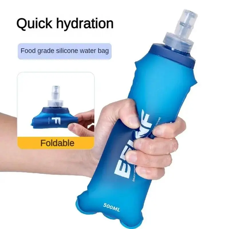 500ml Outdoor Sport Water Drinking Bottle Folding TPU Soft Flask BPA Free Water Bags for Camping Running Hiking Cycling,hydropackbag