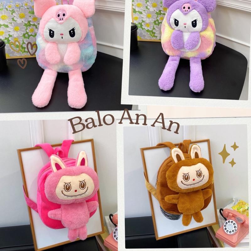 M01 Balo Cho bé Balo Labubu kuromi size 26CM đựng 2 bộ đồ mỏng 2 miếng bỉm 2 hộp sữa voi