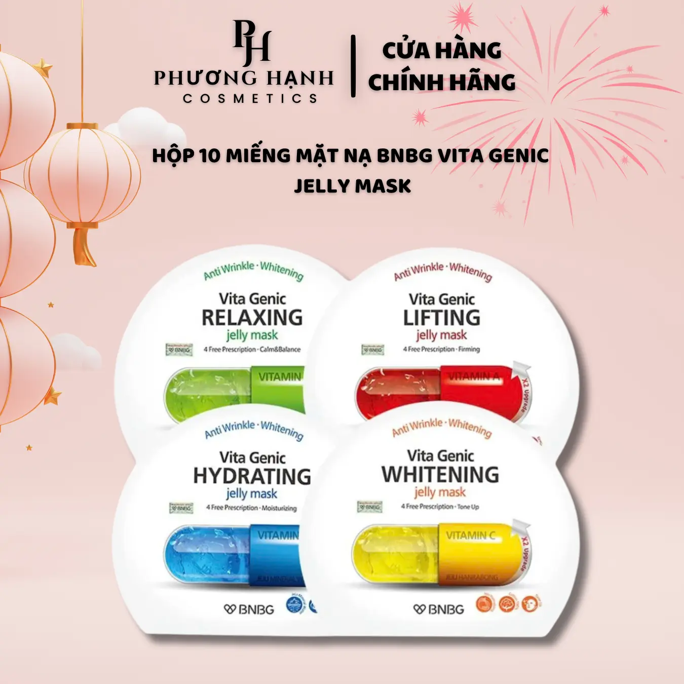 [BNBG02] 10 Miếng Mặt Nạ BNBG Vita Genic Jelly Mask Sheet 30ml Dưỡng Da Mặt