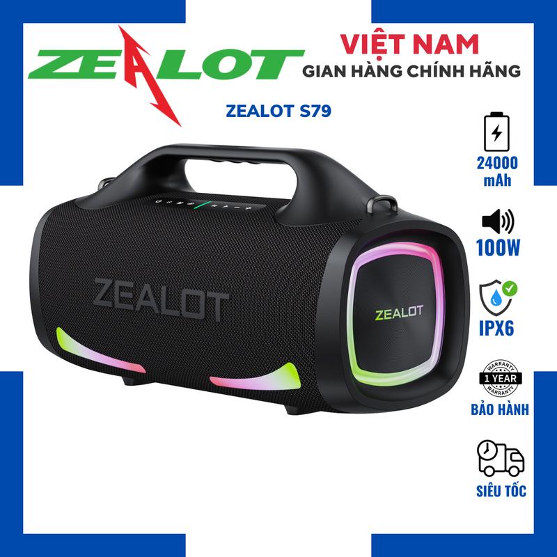 TẶNG NHẠC Loa Zealot S79 Bluetooth 5.2 Hỗ Trợ Sạc nhanh 45W Bass Mạnh Chống Nước IPX6 Pin 24000mAh Chuyên Nghe Nhạc Bay phòng Cổng Sạc Type-C Nhập Khẩu Chính Hãng Bảo Hành 12T