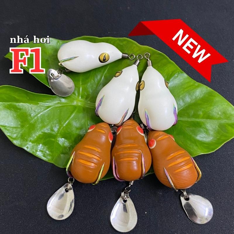 Nhái hơi F1 mồi câu lure size 3,8cm lưỡi titan trọng lượng từ 7g - 10g phụ kiện và cao su nhập Thái chất lượng cao