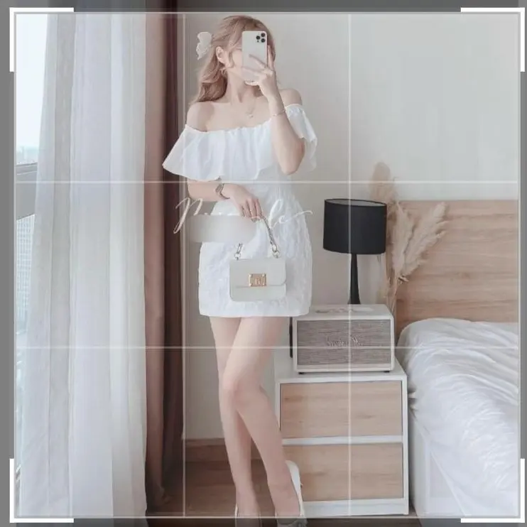ĐẦM BODY TRẺ VAI BÈO VOAN ( eo dưới 75cm)