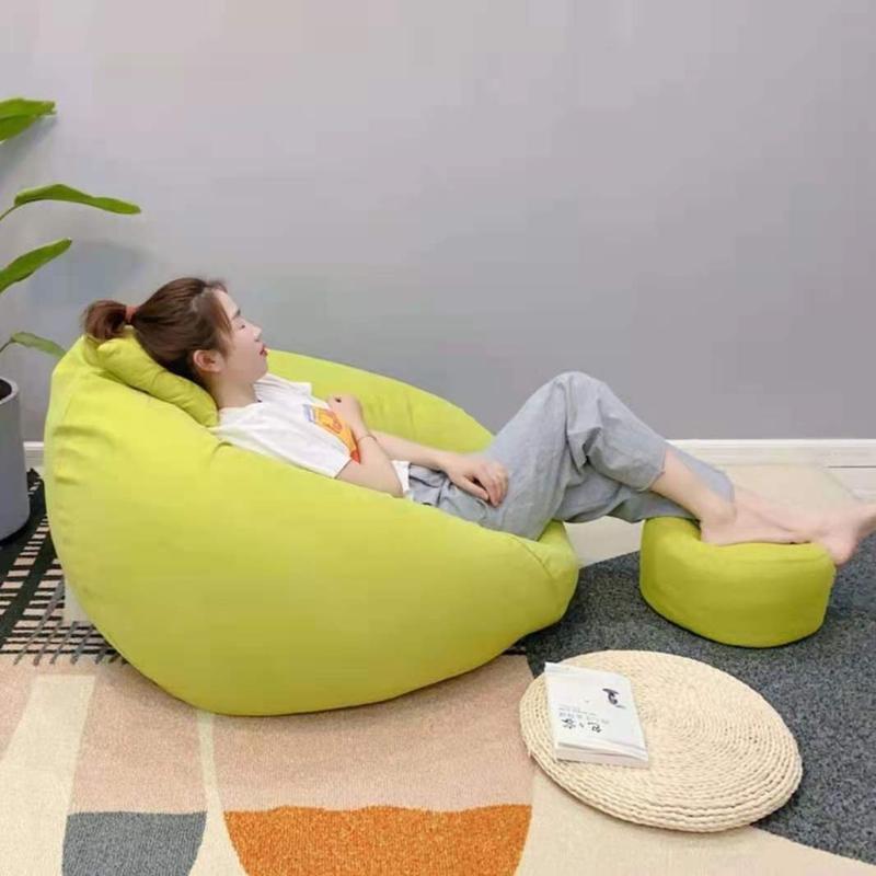 Product Introduction of [Gift footstool+ Pillow] With filling large seat bean bag sofa chair sofa lazy recliner lazy sofa 1