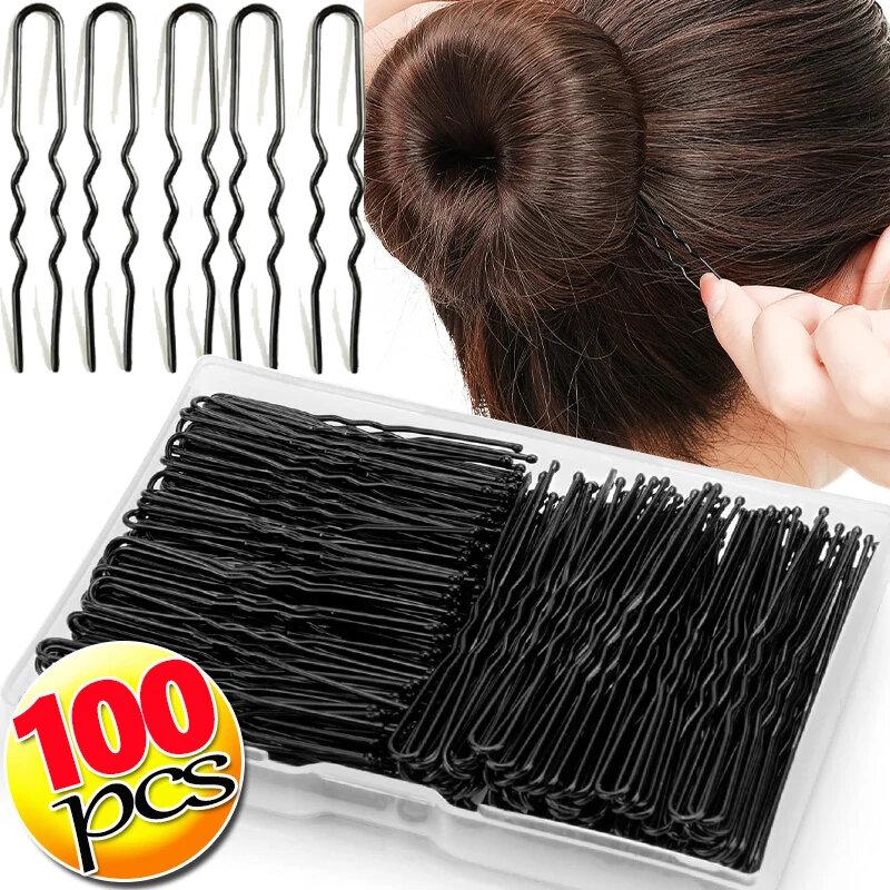 100/10 Cái Kẹp Tóc Màu Đen Kẹp Tóc Hình Chữ U Kẹp Tóc Gợn Sóng Dụng Cụ Tạo Kiểu…