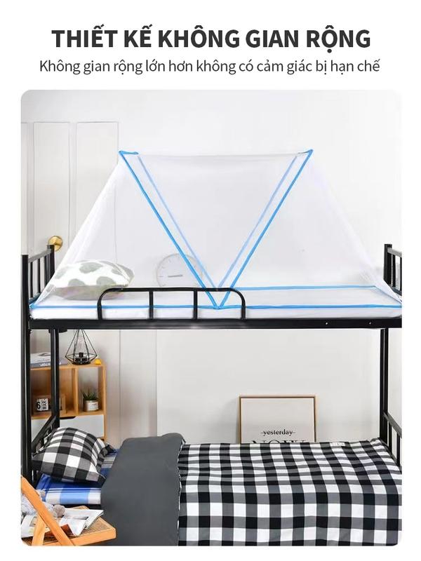 Màn chống muỗi gấp gọn AIODIY, không cần lắp đặt bản 1 người dùng , phiên bản mới,  chống muỗi dùng cho giường tầng trong ký túc xá, giường gia đình, giường đôi tầng, giường 1m.