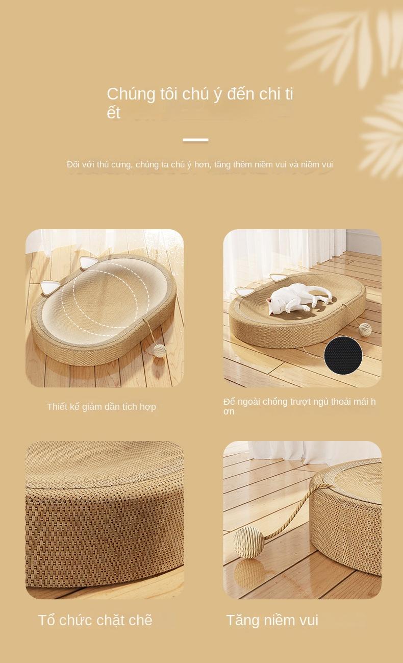 Product Introduction of Bảng Mài Móng Vuông Sisal, Thiết Kế Hình Bầu Dục Bền, Kết Hợp Với Chịu Lực, Không Bụi Khi Mèo Cào Chuồng Chó Cao giường  tầng  mèo nệm  cho  mèo  ngủ ổ  cho  chó  ngủ puppy  house ổ  mèo  ngủ lều  cho  mèo giường  tầng  mèo nhà  mèo  kính cat  box  house 4