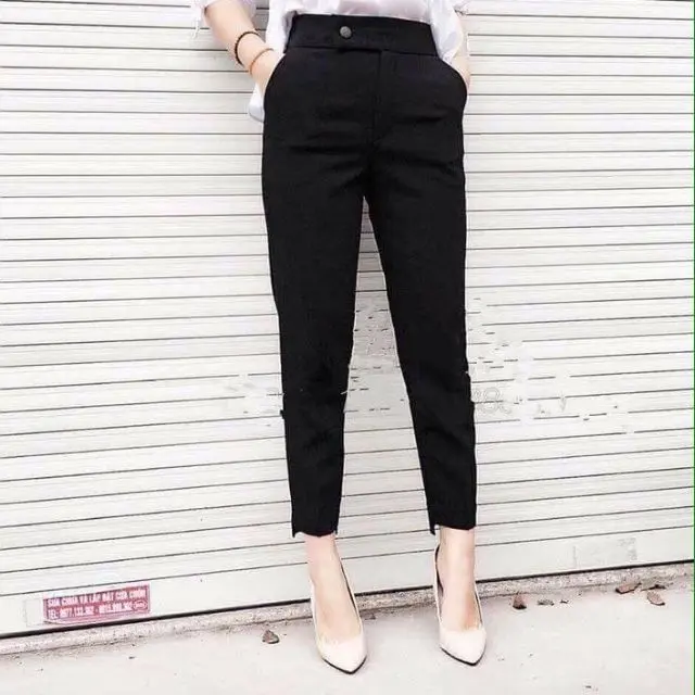 Quần gấu lệch cạp nhê chất tuyết mưa Pants Nữ Baggy 0