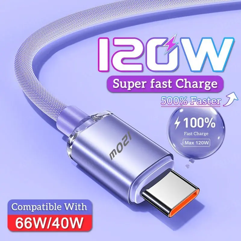 Cáp sạc siêu nhanh USB sang Type-C, Sạc USB-C siêu sạc động cơ đôi, Dây dữ liệu, 1m / 2m, Tương thích với điện thoại thông minh cổng TypeC / IOS, Sạc nhanh, Hàng mới về năm 2024, [Thanh Toán Khi Nhận Hàng]