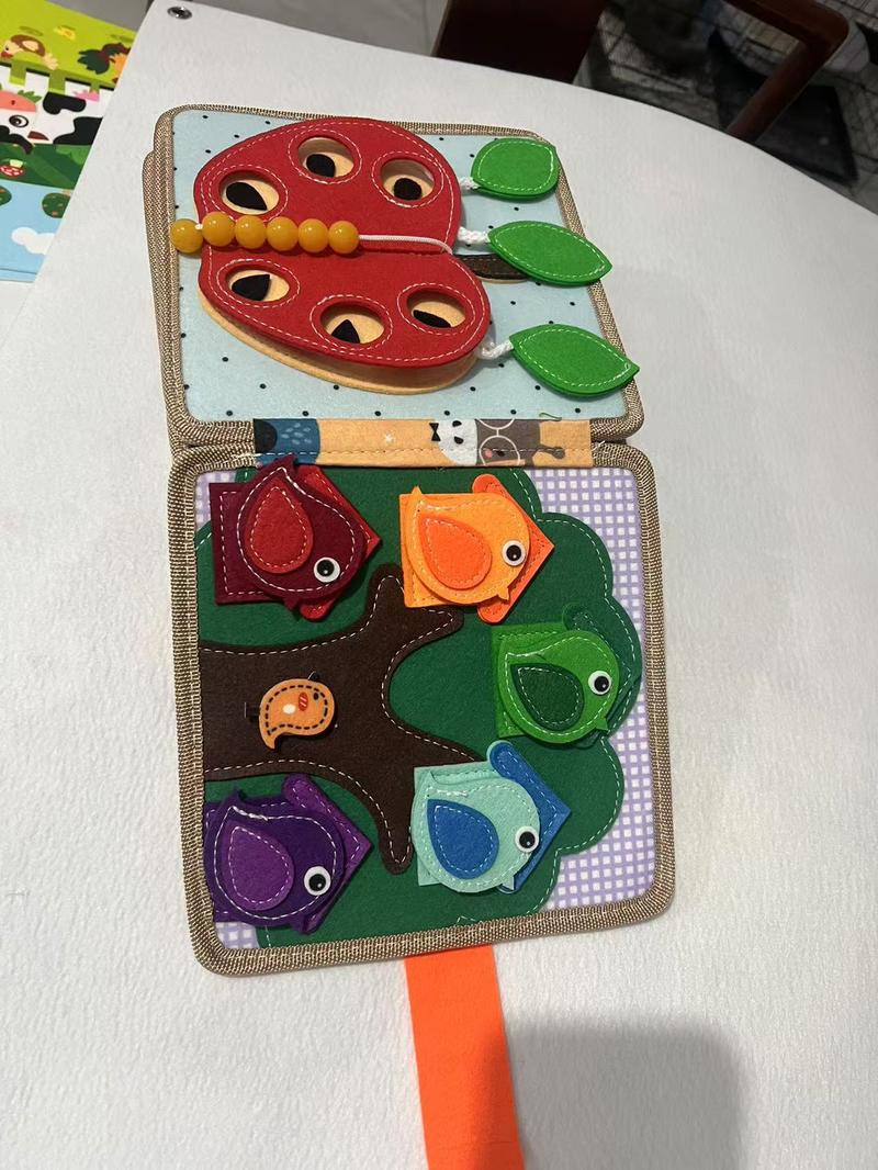 Product Introduction of Children's Tear-Proof Deer Book, Good Night Felt Quiet Book Toy, Early Education Pop-up Book, Enlightenment Baby Cloth Book jumping  cactus 2