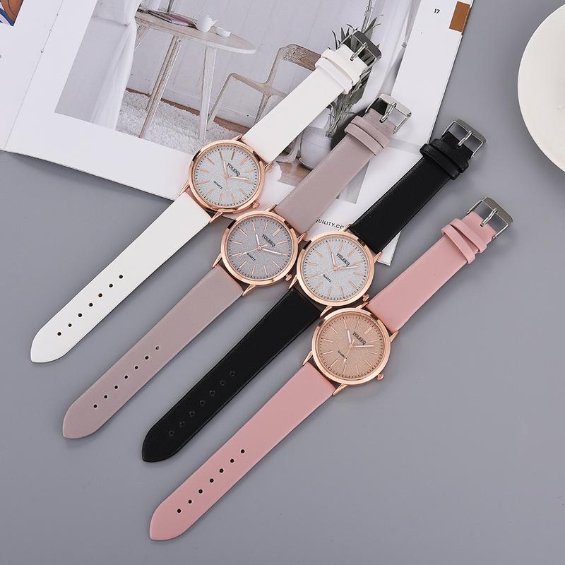 Đồng Hồ Mặt Kim Cương Lấp Lánh, Phong Cách Tối Giản, Dành Cho Nữ, Thường Ngày Và Dễ Phối Đồ, Đồng Hồ Thạch Anh, Bộ Không Có Hộp 4