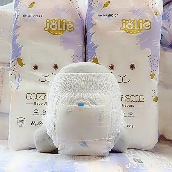 (Miễn ship) Combo 100 miếng bỉm quần/tã dán JOLIE loại 1, đủ size M/L/XL/2XL/3XL/4XL cho bé cotton mát lạnh tã dán và tã quần 3