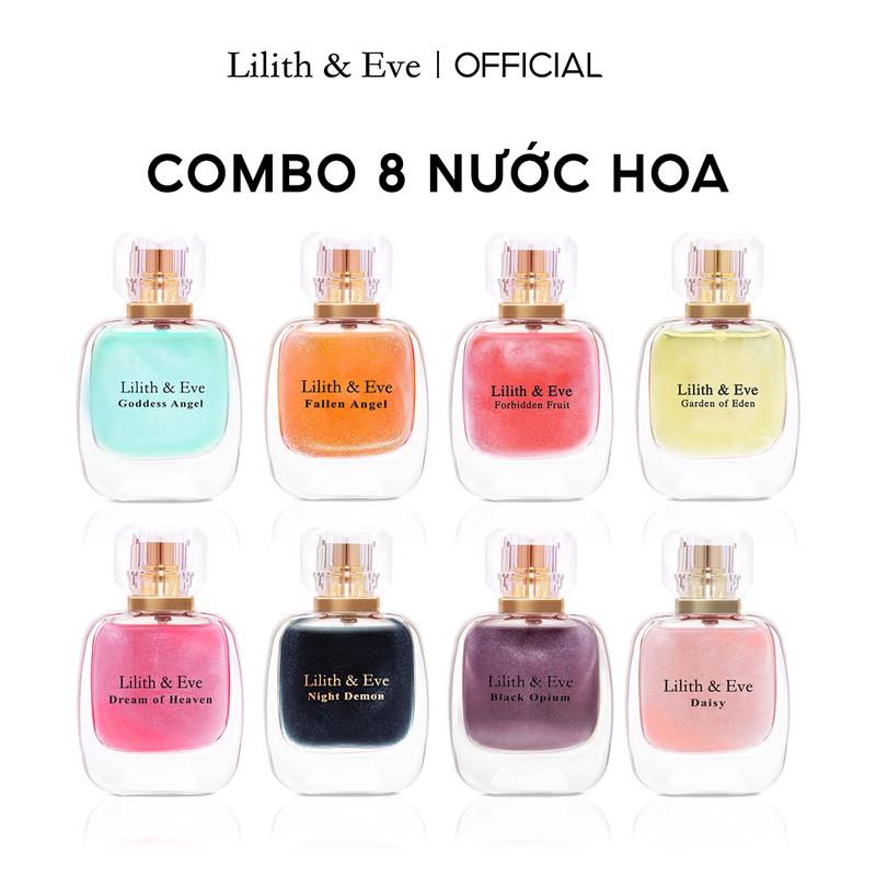 Bộ 8 nước hoa Lilith and Eve, Forbidden Fruit, Night Demon, Fallen Angel, Goddess Angel, Dream of Heaven, Daisy, Black Opium Perfume Cosmetic