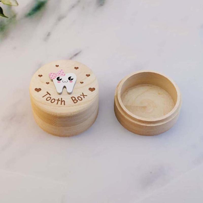 Mini Collection Commemorative Box Wood Baby Tooth Box Primary Teeth Baby Teeth Save Milk Teeth Organizer Souvenirs Box Fetal Hair Umbilical Cord Preservation Deciduous Tooth Case Children 5