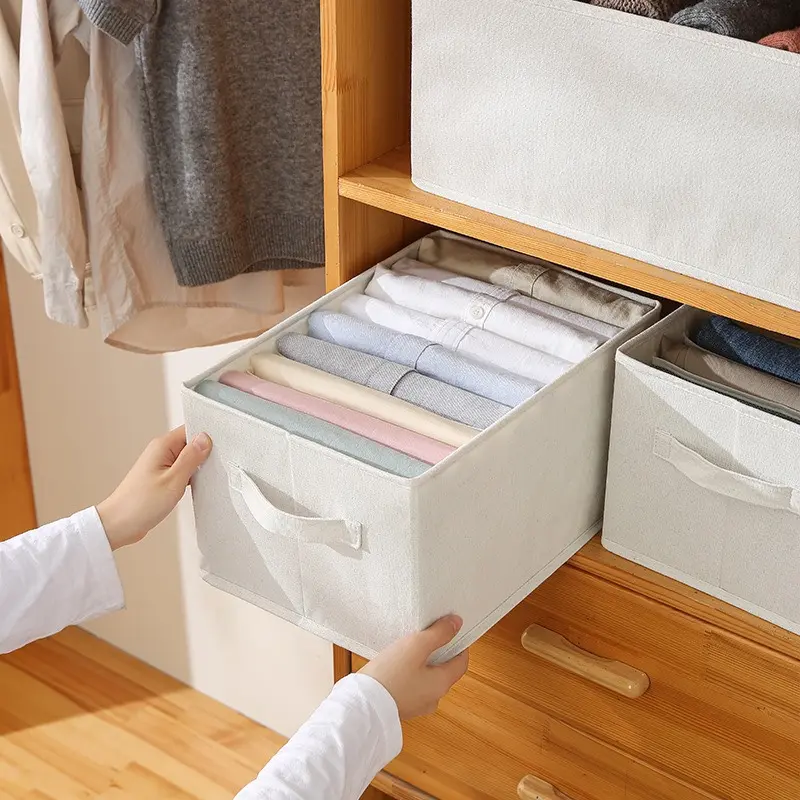 Hộp Vải Đựng Quần Áo - Hộp Đựng Chia Ngăn Sắp Xếp Tủ Quần Áo Vải Không Dệt Cao Cấp 8