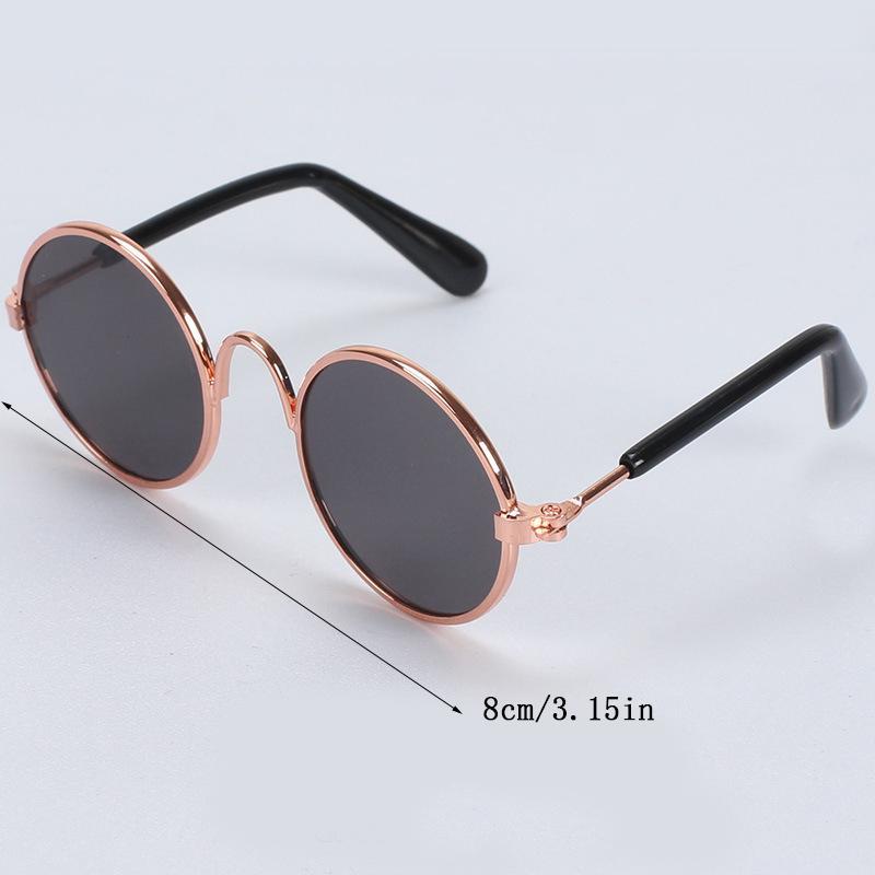 Fashion Eye Glasses for Cats, Retro Circular Cool Sunglasses, Pet Costume Supplies, Round Frame Glasses Photo Props for Small Medium Pets Kids Boys Girls 6