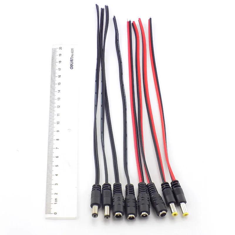 OhLinTek 1/5/10pcs 12V DC 5521 Male Female Connectors jack cable adapter plug power supply wire cord 5.5 x 2.1mm for LED Strip Light CCTV Camera 4