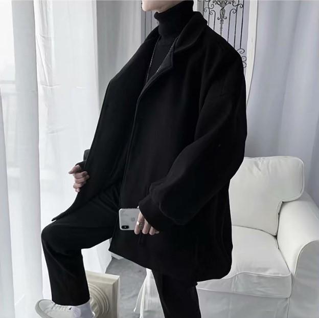 Product Introduction of Áo khoác nam blazer form rộng chất dạ cổ V ulzzang unisex hàn quốc, Áo blazer nam khoác choàng nam trơn cổ vest bigsize học sinh đi học, Áo dạ choàng nam 11