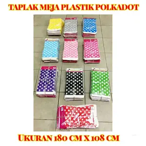 Taplak Meja Plastik Polkadot / Dekorasi Pesta / Party / Pastic Table Cover