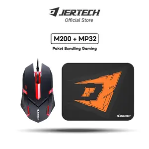JERTECH Paket Bundle Mouse Computer Gaming M200 Plus Mousepad MP32 Lampu LED RGB  Kabel