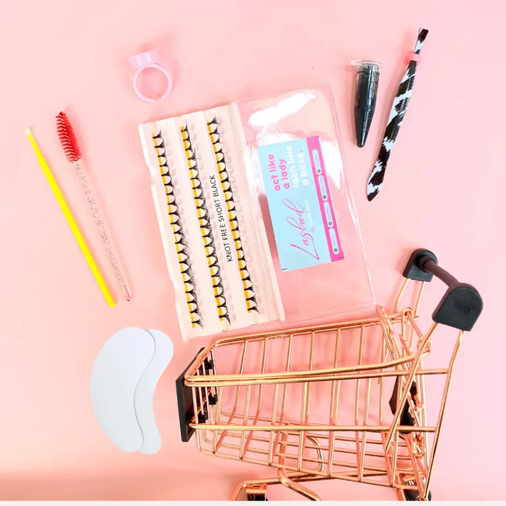 Paket Eyelash Extension Untuk Pemula Lengkap Bulu Mata Knot Premium Tebal - Isi 8 Package Lem YSJ 0,5ml