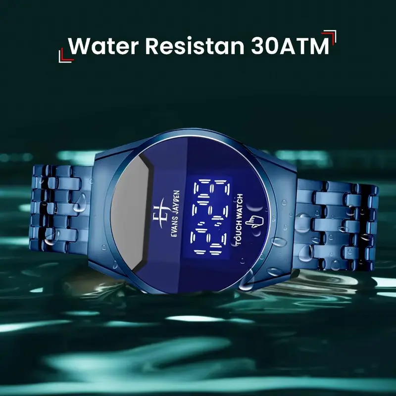 DISKON jam tangan   Evans Jayden Jam Tangan Pria 9954 Rantai Stainless Steel Digital Touch Screen Sapphire Glass Water Resistant 3ATM Kaca Watches 2