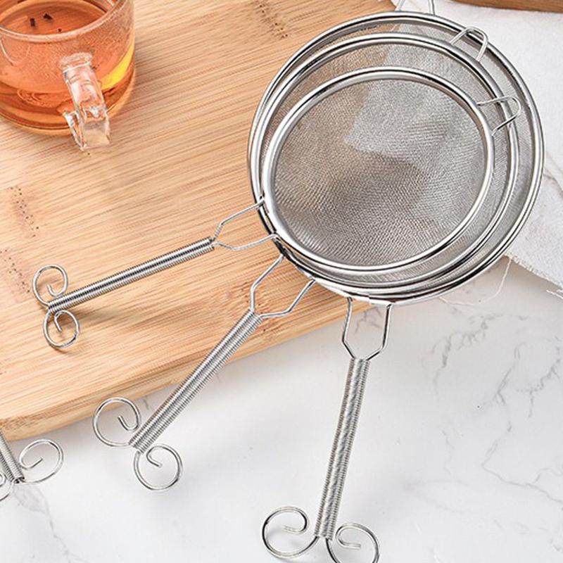 Product Introduction of New Stainless Steel Wire Fine Mesh Flour Sieve Portable Wire Mesh Filter Tea Strainer Colander Kitchen Tools Coffee Matcha Powder Filter 16
