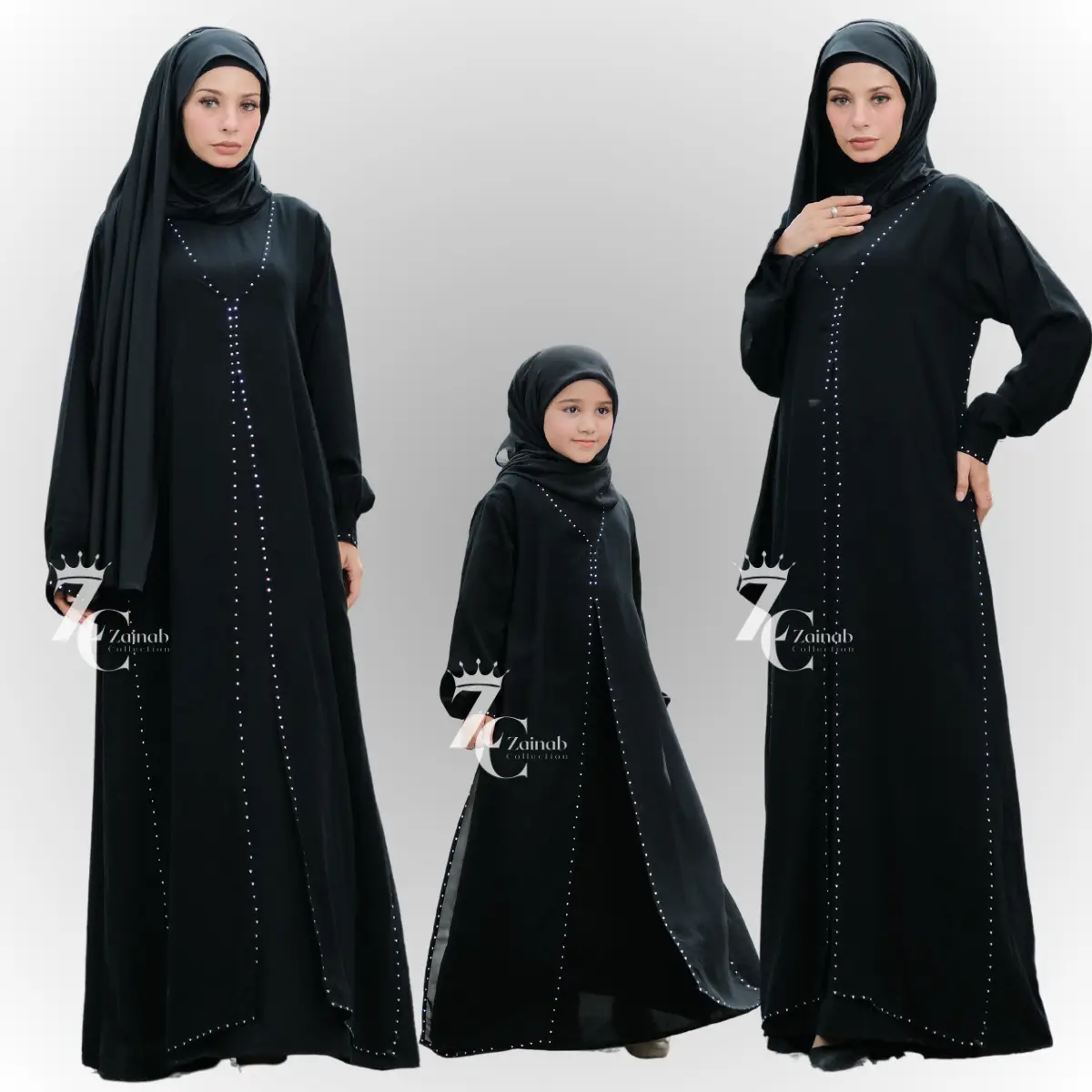 Abaya Gamis Bordir Wanita Gamis Ratih 188 by.zainab collection Muslim Hitam Syari Dress Dewasa Remaja
