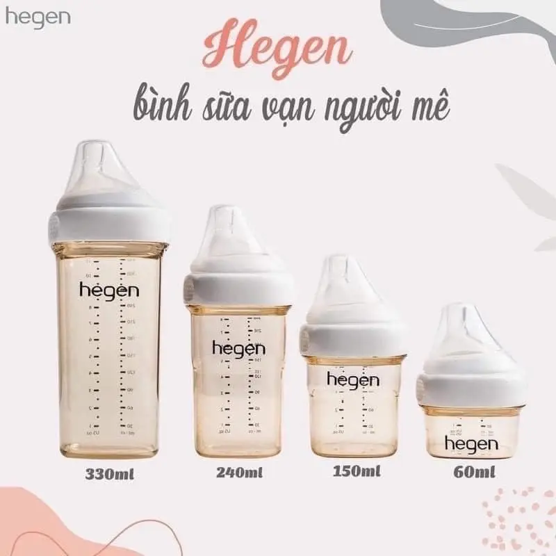 [ Tặng Tay cầm và cây đục núm ] Bình sữa HEGEN Chính hãng 60/150/240/330ml bảo quản sữa cho bé - NGOC APPLE KIDS 0