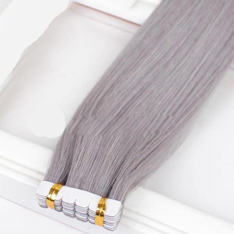 1 tép-Tóc giả light dán màu xám khói dài 65cm giống tóc thật Women Wig