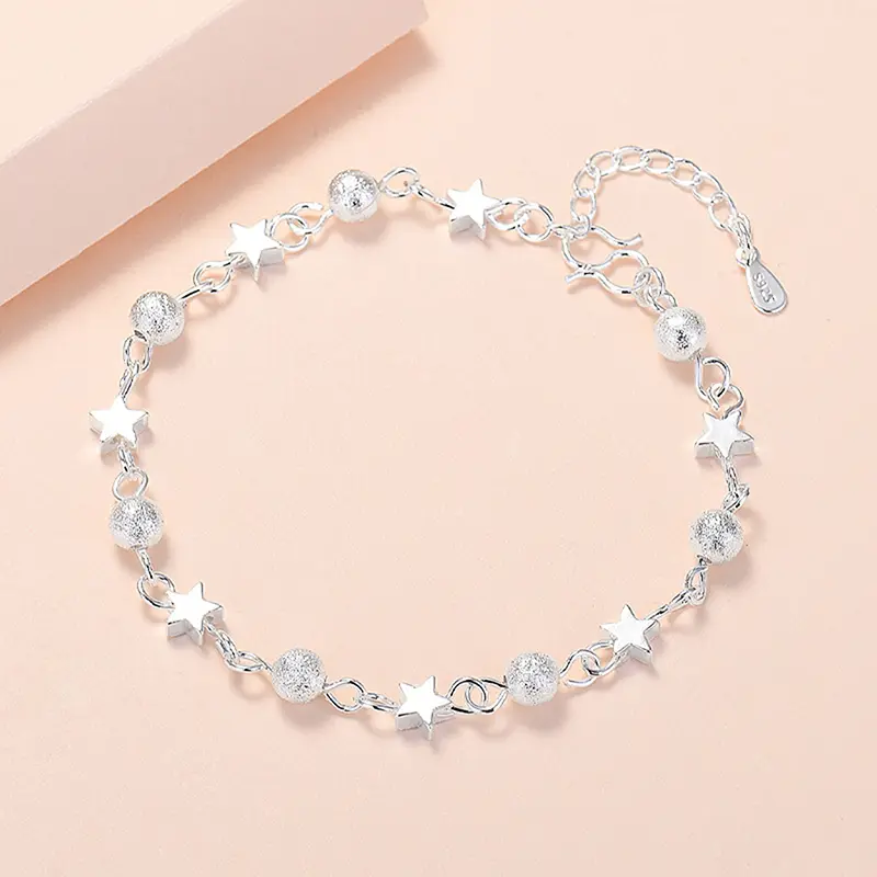 Vòng Tay Ngôi Sao Tươi Mới Cho Nữ, Vòng Tay Hạt Tròn Cá Tính, Thời Trang Hàn Quốc Phụ Kiện Móc Khoá