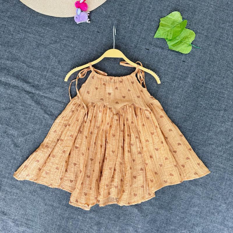 Váy 2 dây tùng lượn siêu mát cho bé mặc mùa hè 1053,hàng thiết kế cho bé gái loha kids dam xinh 3