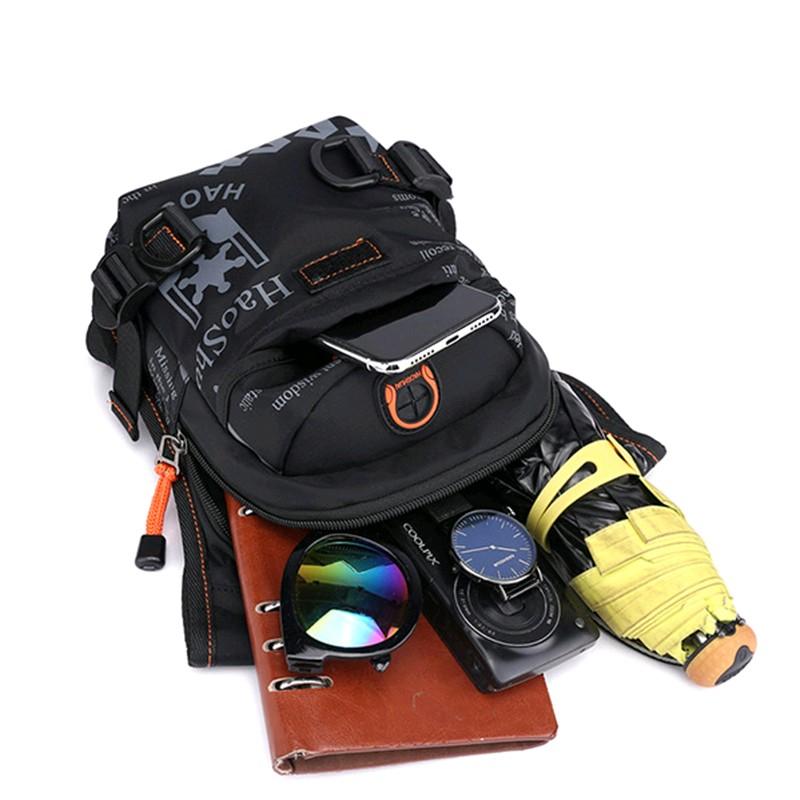 Tas Selempang Pria Sling bag Tas paha multifungsi Waistbag Hitam Pinggang 4