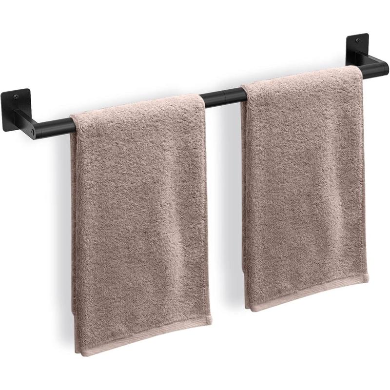 TikTok Shop Bathroom Towel Bar 24 Inch Towel Racks for Bathroom Wall Mounted Heavy Duty Hand Towel Holder Organizer Modern Home Decor Towel Rod Matte Black Single Bar