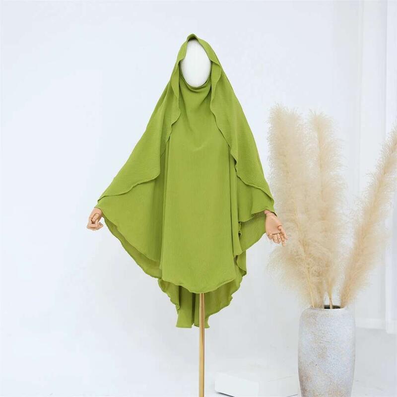 Product Introduction of Ramadan Solid Khimar Abaya Dubai Niqab Turkey Arabic Muslim Hijab Islam Prayer Clothes For Women Djellaba Turban Musulmans Femme 12
