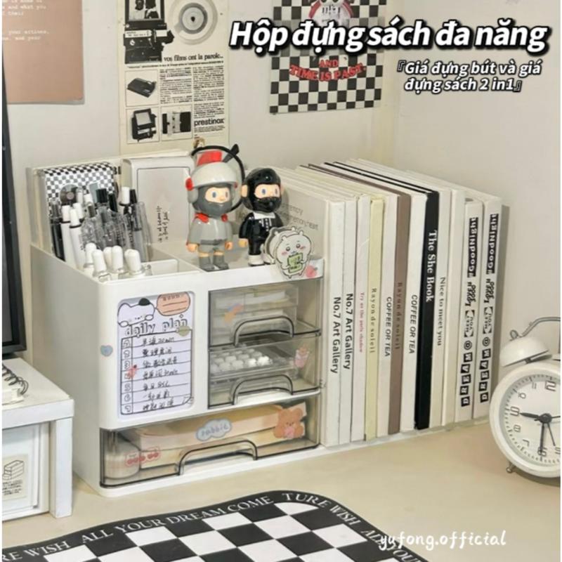  Giá đỡ sách giá đựng bút hộp đựng đồ để bàn hai trong một ngăn kéo để bàn giá đựng sách giá để đồ dùng học tập giá để đồ 