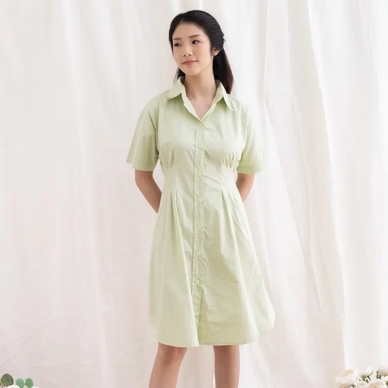 Eclaire - Joyce Dress Normal Grande Bigsize | Dress Kerah Katun Wanita Korea Casual Pastel Jumbo S-L XL XXL 1