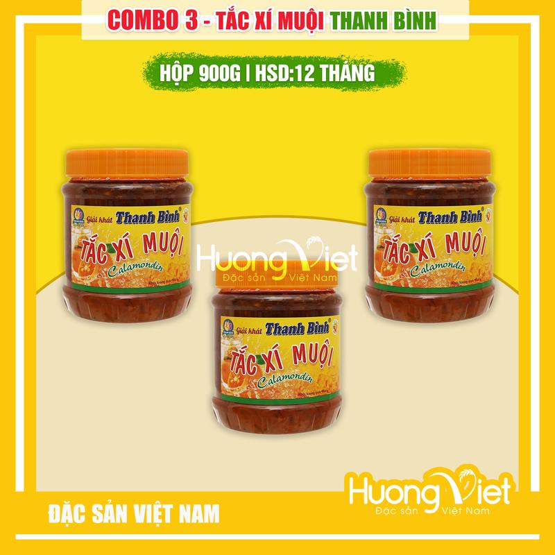 COMBO 3 TẮC XÍ MUỘI Thanh Bình, Tắc xí muội chua chua, ngọt ngọt giải khát mùa hè hũ 900g, nước giải khát mùa hè