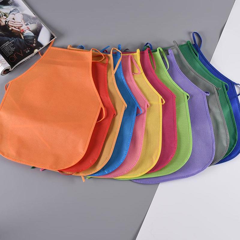 SH-Tạp Dề Trơn Unisex Nhiều Màu Sắc Cho Trẻ Em, Vải Không Dệt, Vẽ Tranh, Làm Bánh, Đồ Thủ Công Cho Trẻ Em, Bộ Đồ Chơi Nhà Bếp, Yếm Nấu Ăn, Tạp Dề # 439364 1