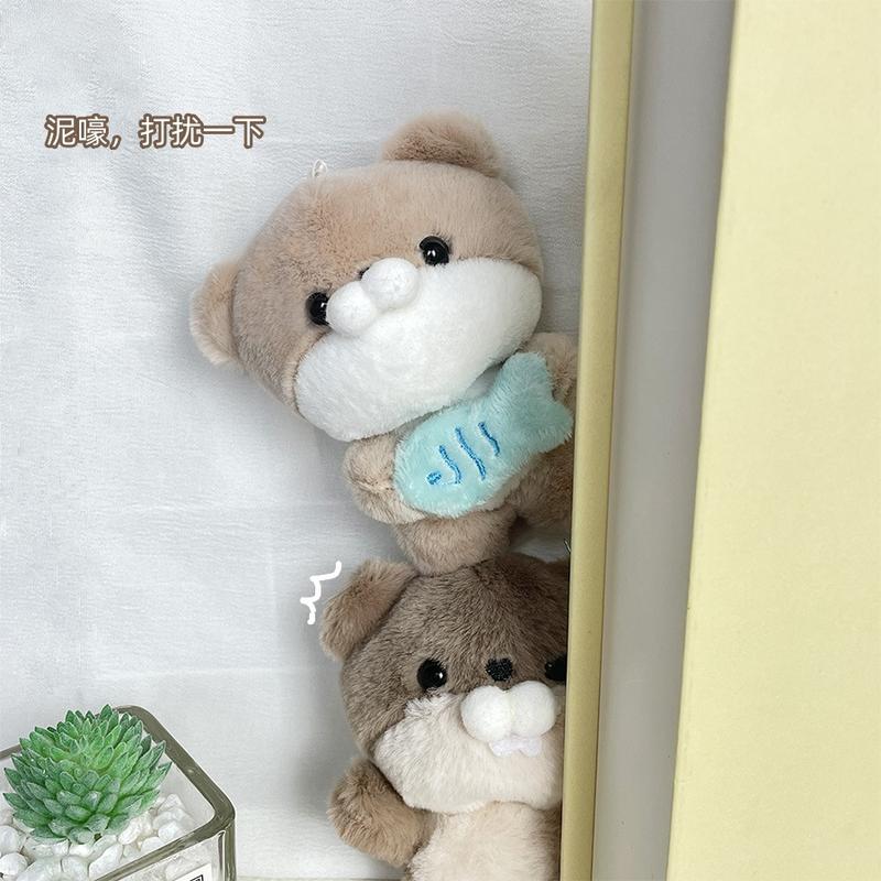 Sweet And Snuggly Otter Plush Keychain With Fish Creative Ic - TikTok ...