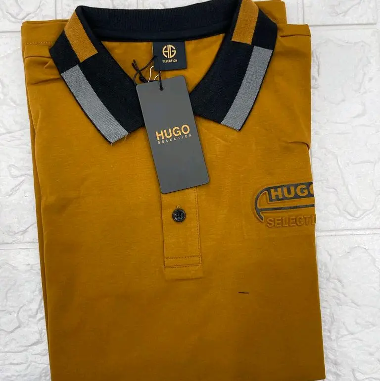 Hugo Selection Baju Cowok Polo Maroon Pendek Dewasa Kaos Krah Spandek Sejuk Nyaman Ori 100% Size M L XL - Pria 3