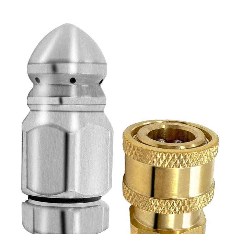 Product Introduction of Sewer Jetter Nozzle for Pressure Washer 5000 PSI Stainless Steel Drain Cleaning Nozzle Tips Kit for Drain Jetting Hose 1