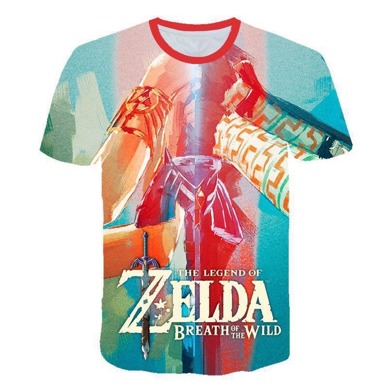 Latest Legend of Zelda character pattern 3D printed T-shirt for men, loose round neck summer fashion casual outdoor T-shirt 1